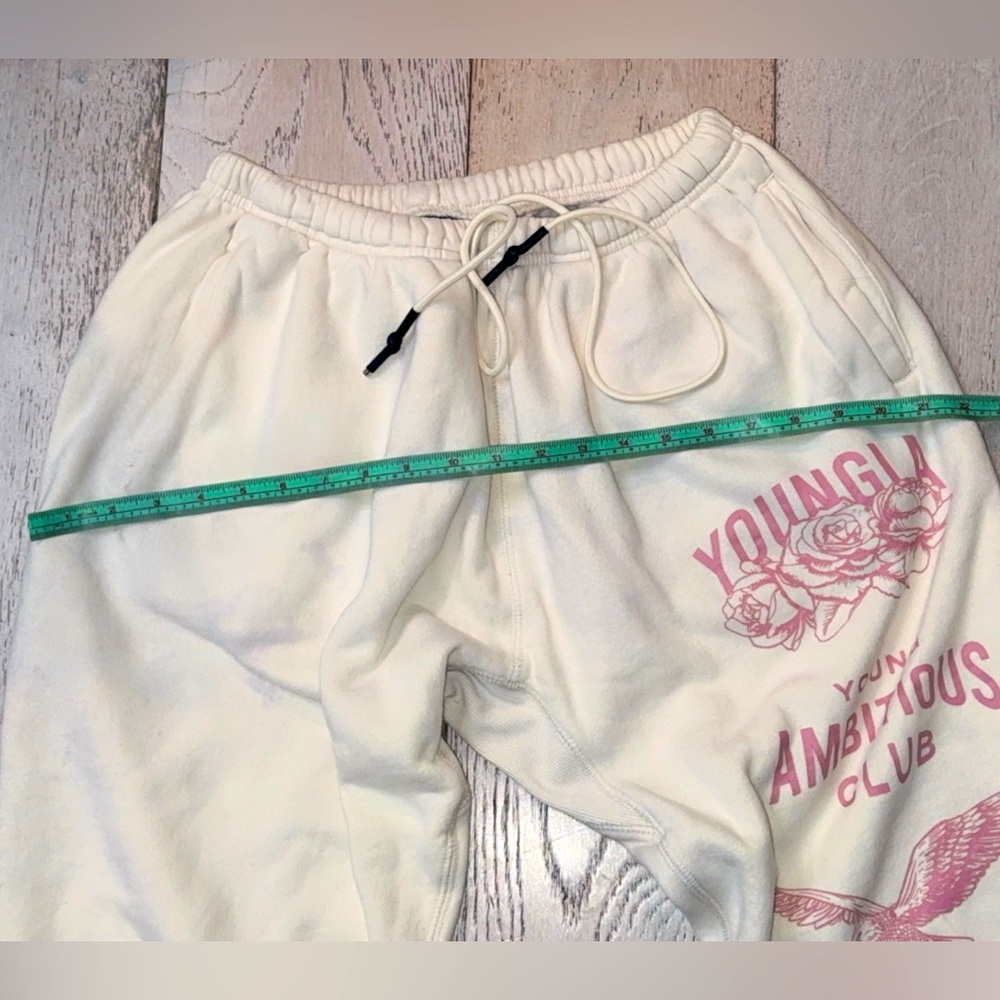 Y2K YoungLA Ambitious Club Cream premium cttn Sweatpants jogger XL pristine - Picture 11 of 15